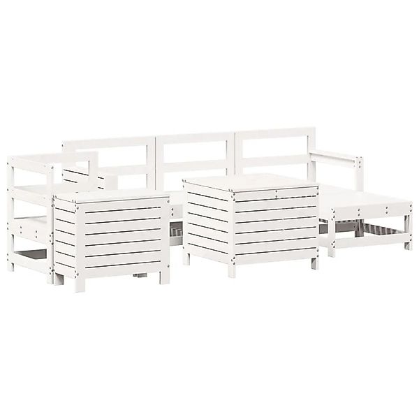 vidaXL 7-Tlg Garten-Sofagarnitur Weiß Massivholz Kiefer 3250541 günstig online kaufen
