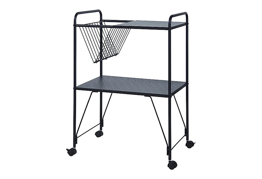 en.casa Servierwagen, »Austrheim« Rollwagen mit 2 Ablagen 73x50x33cm Schwar günstig online kaufen
