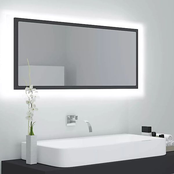 Led-badspiegel Grau 100x8,5x37 Cm Spanplatte günstig online kaufen