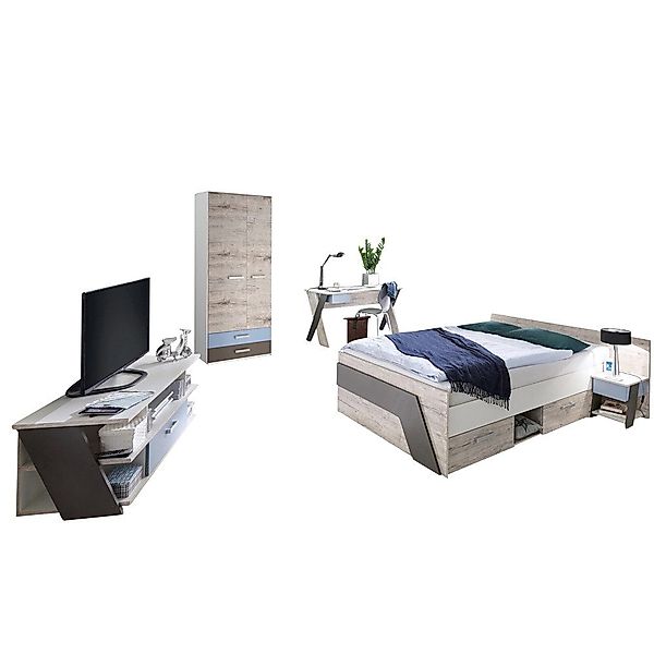 Lomadox Jugendzimmer-Set LEEDS-10, (Sparset, 5-tlg), Sandeiche günstig online kaufen