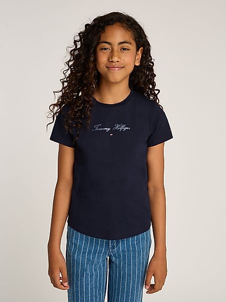 Tommy Hilfiger T-Shirt mit glitzerndem Schriftzug günstig online kaufen