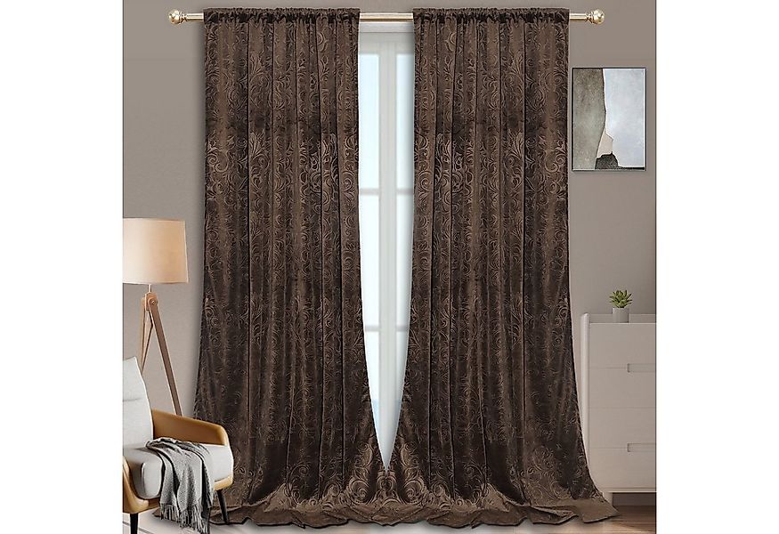 Rosnek Vorhang Luxuriöser, geblümter Samt, für Wohnzimmer Schlafzimmer Deko günstig online kaufen