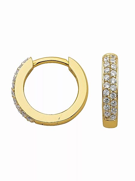 Adelia´s Paar Ohrhänger "1 Paar 333 Gold Ohrringe / Creolen mit Zirkonia Ø günstig online kaufen