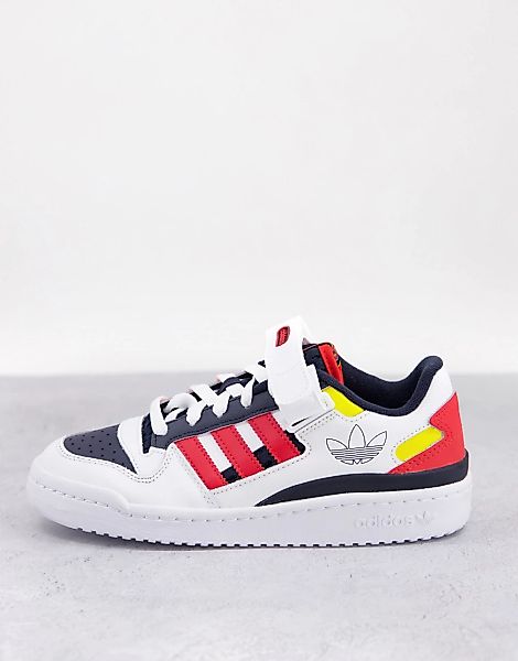 adidas Originals – Forum Low – Sneaker in Weiß mit Blockfarbendetails-Schwa günstig online kaufen