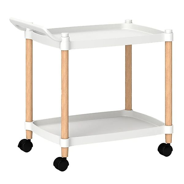 Costway Servierwagen 2 Ebenen Küchenwagen Weiß 52.5 x 33.5 x 50 cm günstig online kaufen