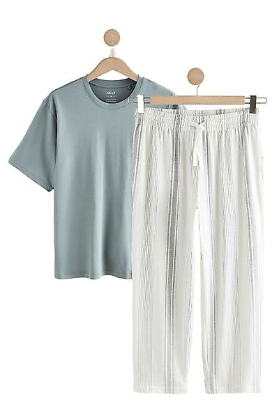 Next Pyjama Kurzärmeliger, karierter Schlafanzug, Baumwolle günstig online kaufen