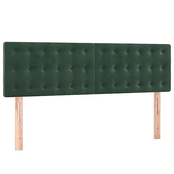 vidaXL Bett, Kopfteile 2 Stk. Dunkelgrün 72x5x78/88 cm Samt günstig online kaufen