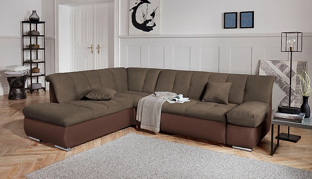 DOMO collection Ecksofa "Mona L-Form", wahlweise mit Bett- und Armlehnfunkt günstig online kaufen