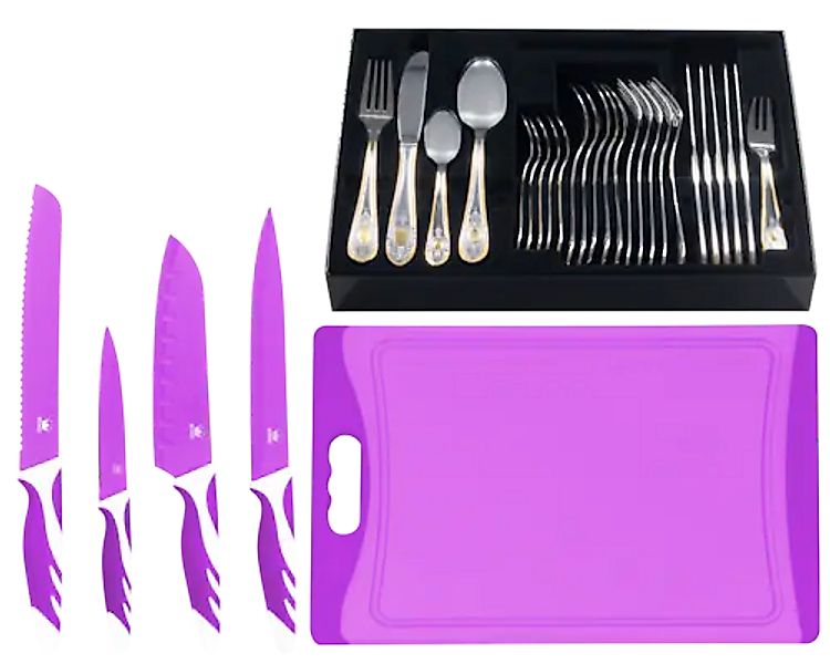 KING Besteck-Set »»BAS GOLD«« mit Dekor in Gold-Optik, inkl. Etui, 4 Küchen günstig online kaufen