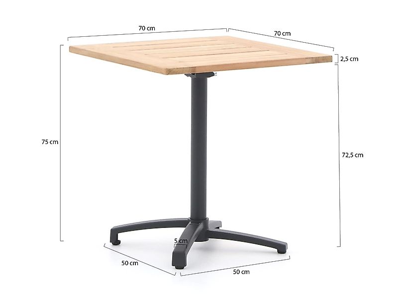 Bellagio Canzo Klapptisch 70x70x75cm günstig online kaufen