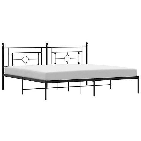 vidaXL Bettgestell Bettgestell mit Kopfteil Metall Schwarz 200x200 cm Bett günstig online kaufen