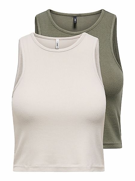 ONLY Crop-Top "ONLBELIA S/L CROP TOP CS JRS 2PACK", (Packung, 2 tlg.) günstig online kaufen