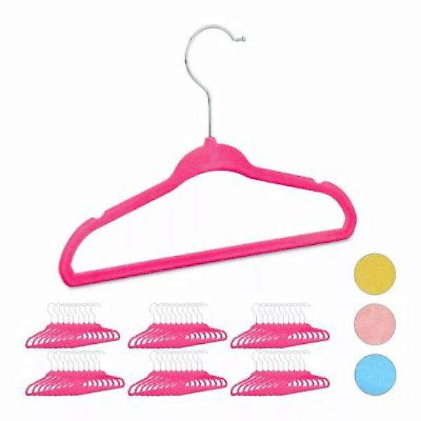 relaxdays 60 x Kleiderbügel Kinder pink günstig online kaufen