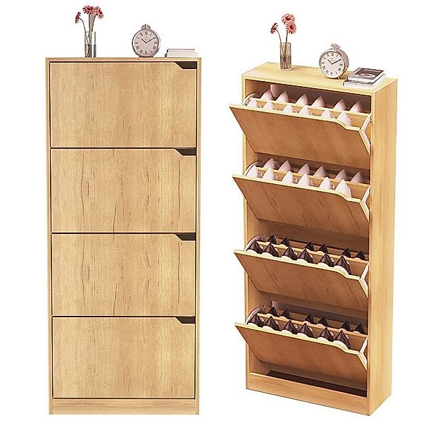 WAOHO Schuhschrank Klappbare Schuhregale, Schuhschrank 4 Klappen, Schuhschr günstig online kaufen