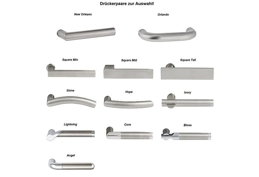 Türbeschläge24 Drückergarnitur Classic Glastürbeschlag Q UV V2A Edelstahl m günstig online kaufen