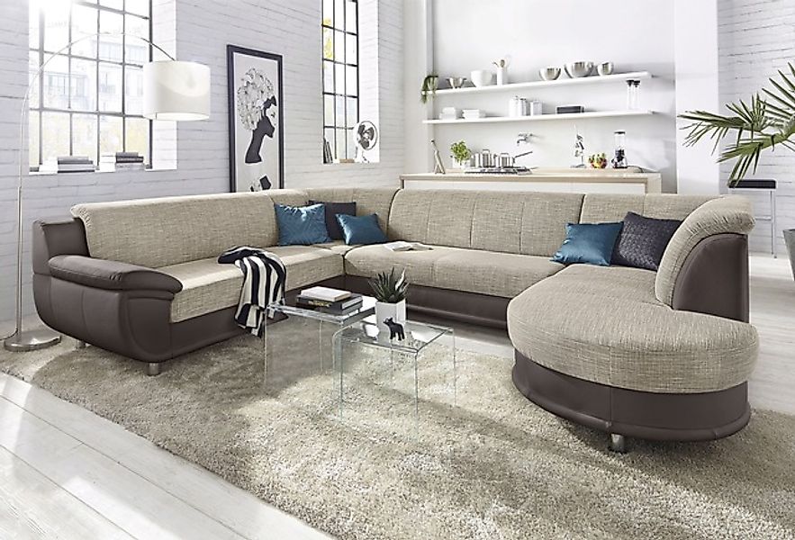 TRENDMANUFAKTUR Wohnlandschaft »Rondo 3, zeitlos und modern, im Materialmix günstig online kaufen