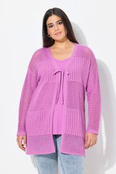 Ulla Popken Strickjacke Strickjacke Lochstrick Oversized günstig online kaufen