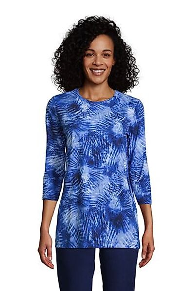 Supima-Shirt mit 3/4-Ärmeln, Damen, Größe: 48-50 Normal, Blau, Baumwolle, b günstig online kaufen