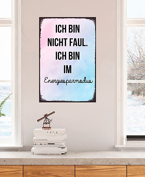 queence Metallbild "Energiesparmodus" Schriftzug  Schriftzüge 1 Stk. tlg. S günstig online kaufen