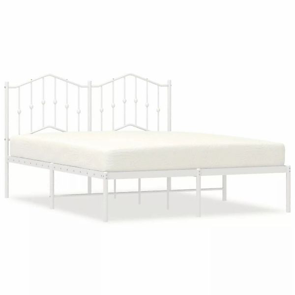 vidaXL Bettgestell mit Kopfteil Metall Weiß 140x200 cm Modell 91925291 günstig online kaufen