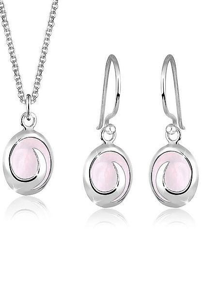 Elli Schmuckset Quarz Rose 925 Sterling Silber günstig online kaufen