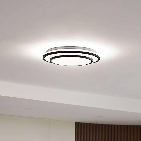 Lindby LED-Deckenleuchte Duala, schwarz, RGB, CCT, Remote günstig online kaufen