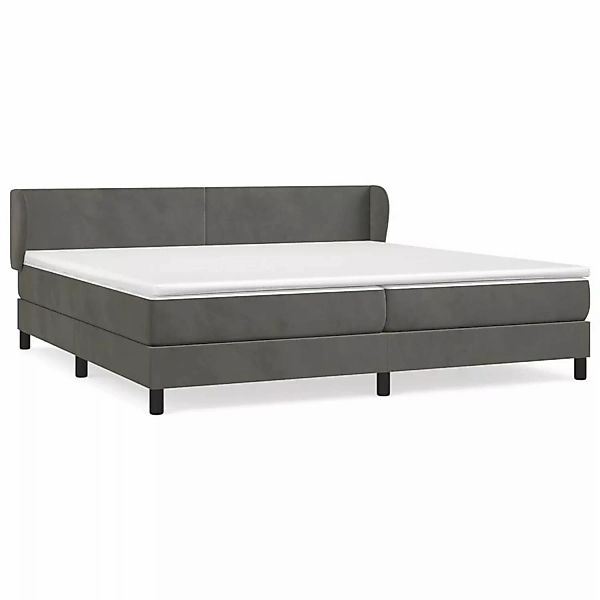 vidaXL Boxspringbett mit Matratze Dunkelgrau 200x200 cm Samt1372423 günstig online kaufen