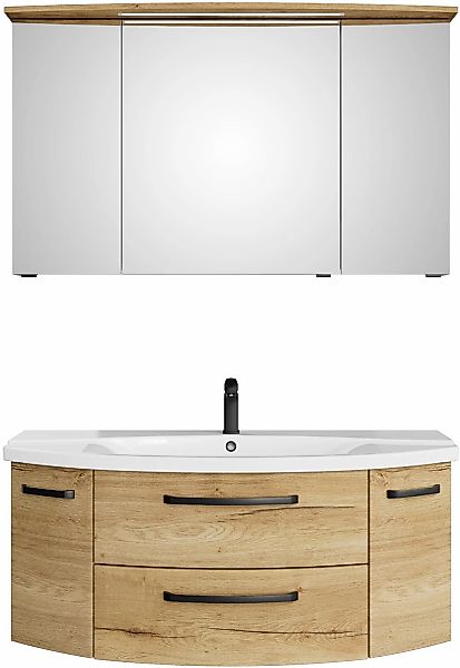 Saphir Badmöbel-Set "Serie 4010 2-teilig Keramik-Waschtisch mit LED-Spiegel günstig online kaufen