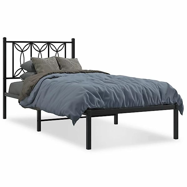 vidaXL Bettgestell mit Kopfteil Metall Schwarz 90x190 cm Modell 72100967 günstig online kaufen