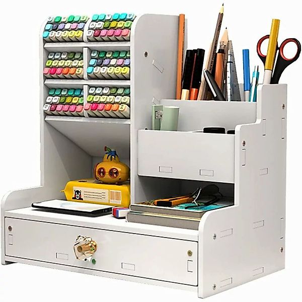 zggzerg Regal-Schreibtisch Weißer Schreibtisch-Organizer mit Schublade, günstig online kaufen