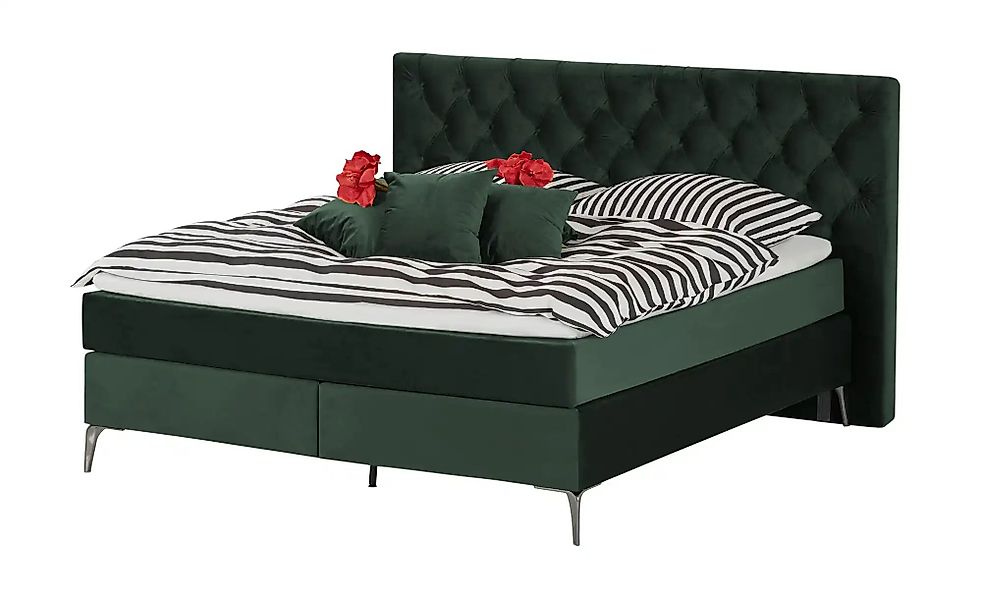 Wohnwert Boxspringbett  Laesa ¦ grün ¦ Maße (cm): B: 200 H: 122 Betten > Bo günstig online kaufen