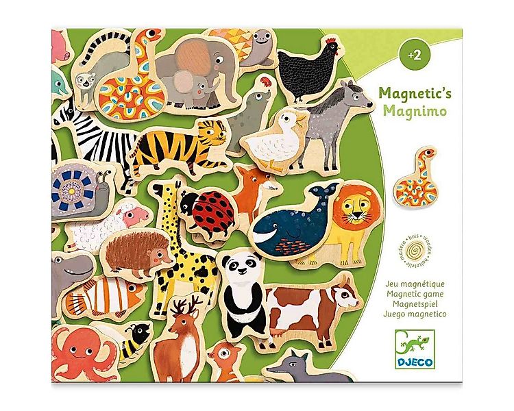 DJECO Lernspielzeug Holz-Magnete Magnimo 36 bunte Tierfiguren Kinder ab 2 J günstig online kaufen