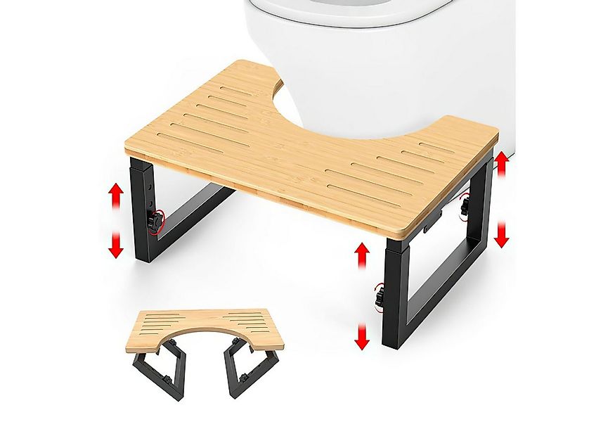 HEYHIPPO Tritthocker Klappbarer Toilettenhocker Höhenverstellbarer Fußhocke günstig online kaufen