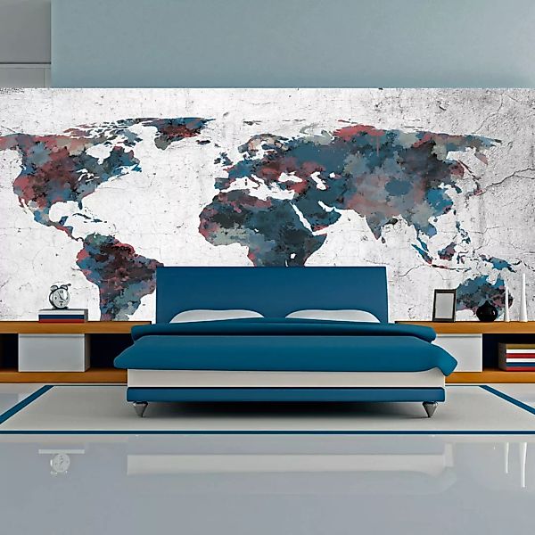 Xxl Tapete - World Map On The Wall günstig online kaufen