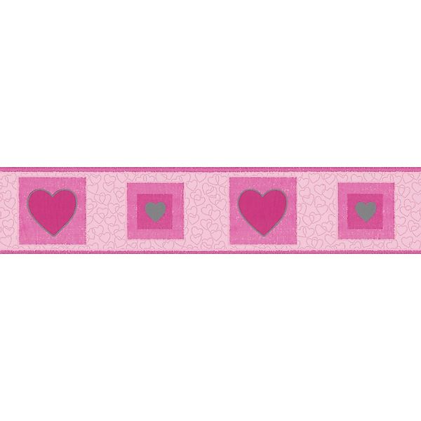 Bricoflor Pinke Bordüre mit Herz Muster Mädchenzimmer Tapetenbordüre aus  P günstig online kaufen