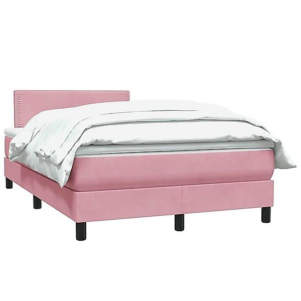 vidaXL Bett Boxspringbett mit Matratze Rosa 120x210 cm Samt günstig online kaufen