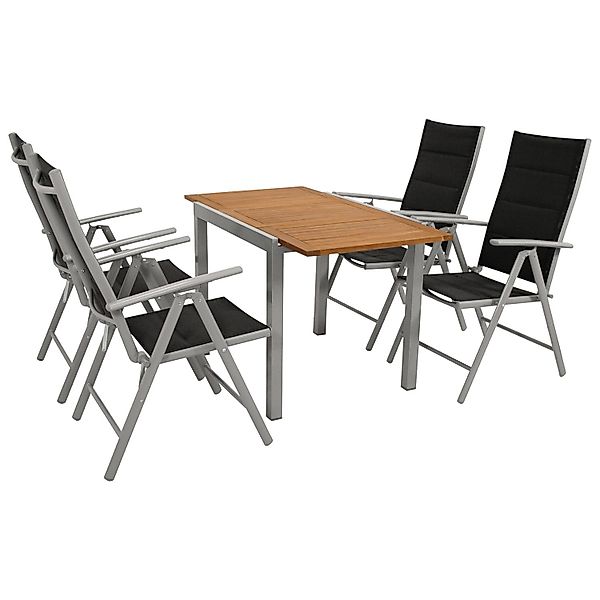 DEGAMO Garten-Essgruppe VAIL, (5-tlg., 4 Klappsessel, günstig online kaufen