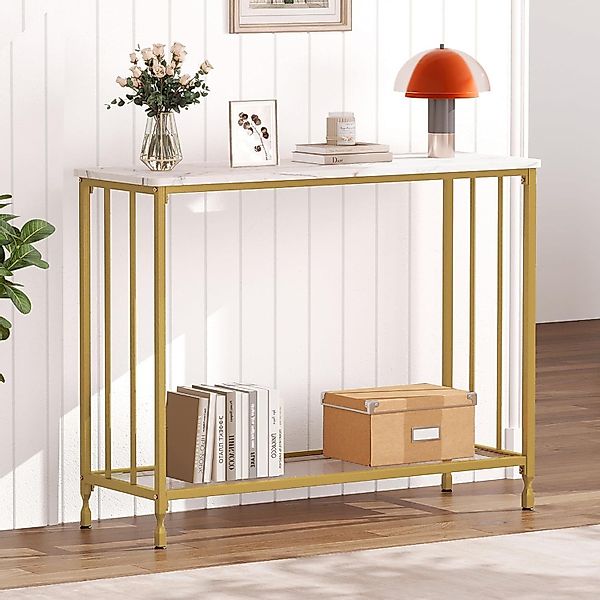 GarveeMore Konsolentisch,105x30x81cm, Schmaler Beistelltisch,Flurtisch,Klei günstig online kaufen