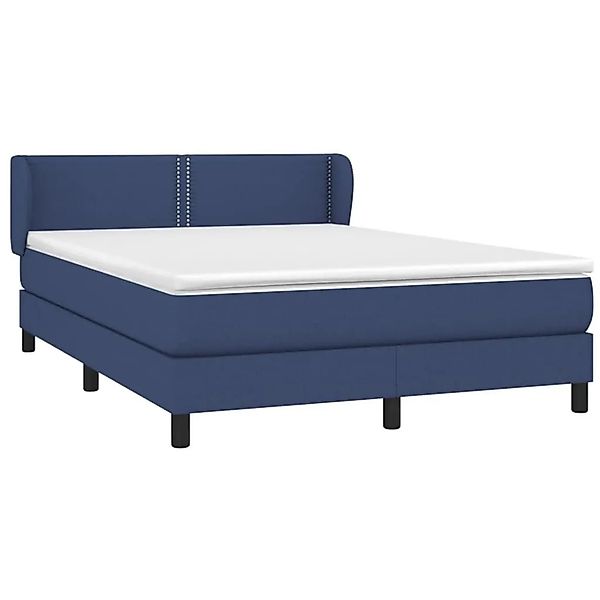 vidaXL Boxspringbett mit Matratze Blau 140x190 cm Stoff 3126163 günstig online kaufen