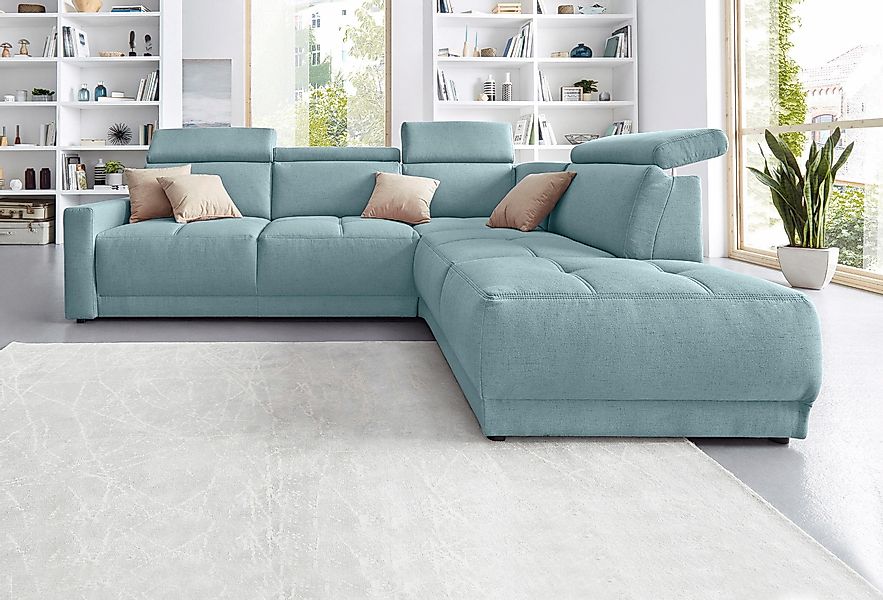 DOMO collection Ecksofa Ava, moderne Sitzheftung günstig online kaufen