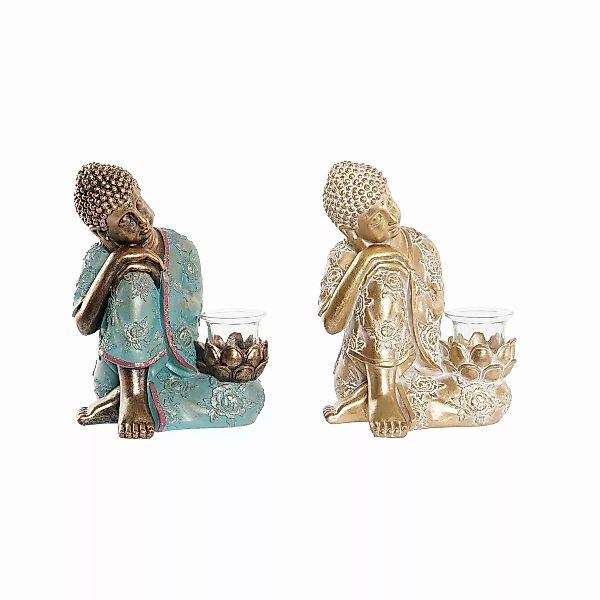 Deko-figur Dkd Home Decor Kristall Golden Buddha Grün Harz Orientalisch (17 günstig online kaufen