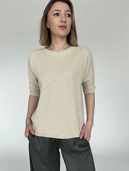 Zuckerwatte 3/4 Arm-Pullover Rippstrick, aus weicher günstig online kaufen