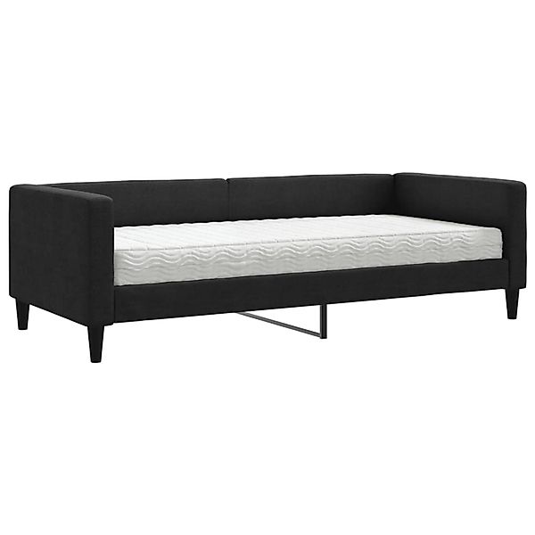 vidaXL Bett, Tagesbett mit Matratze Schwarz 90x190 cm Stoff günstig online kaufen