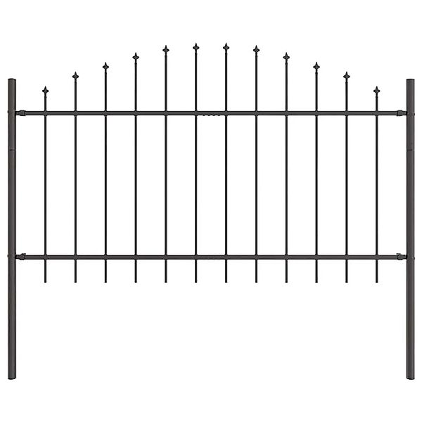 vidaXL Gartenzaun Grau 1020 x 100 cm Pulverbeschichteter Stahl 3360119 günstig online kaufen