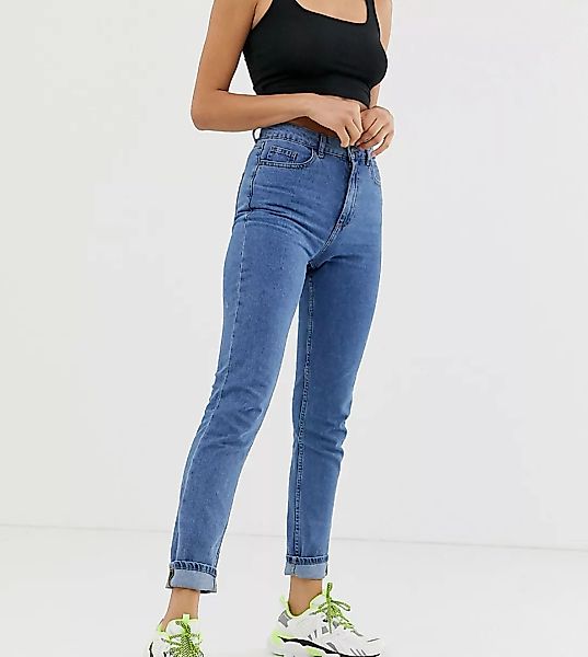 Noisy May Tall – Knöchellange Mom-Jeans-Blau günstig online kaufen