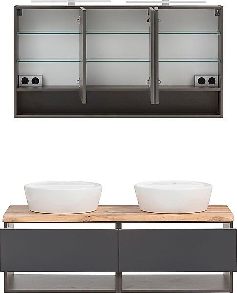 welltime Badmöbel-Set »Stubach« Spiegelschrank und Waschtisch, 2 Stk. tlg. günstig online kaufen