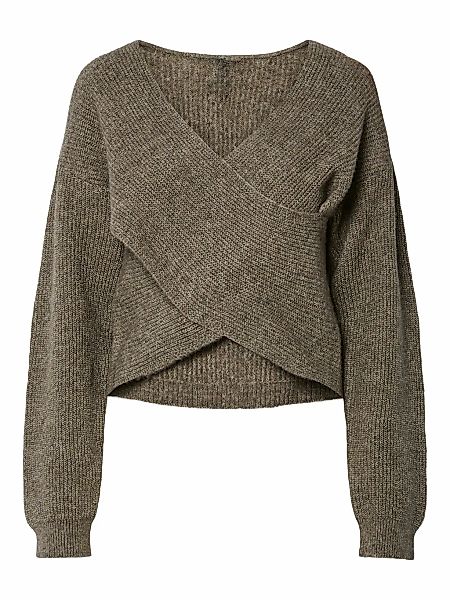 pieces Wickelpullover "PCSILLY LS REV WRAP KNIT NOOS BC" im Wickeldesign günstig online kaufen