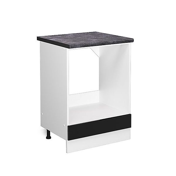 Vicco Herdumbauschrank R-Line Schwarz Hochglanz/Weiß 60 cm AP Anthrazit günstig online kaufen