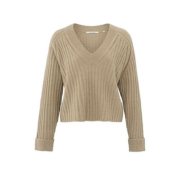 YAYA V-Ausschnitt-Pullover Weicher gerippter Pullover mit V-Ausschnitt günstig online kaufen