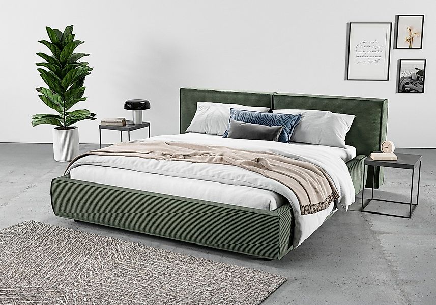 Home affaire Polsterbett "Adrina mit Biesenoptik, Feincord und Luxus-Microf günstig online kaufen